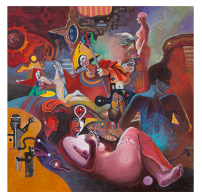 Danae, acrylic, 90x90cm
